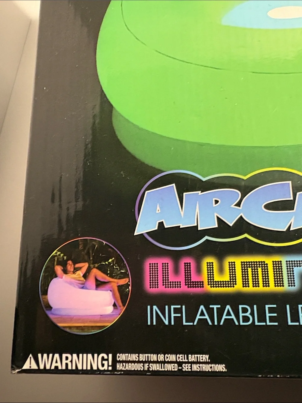 Illuminated Inflatable LED Blochair - Green